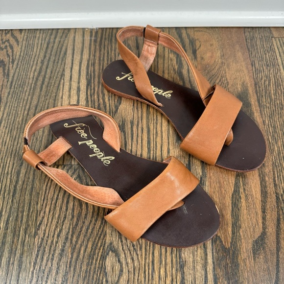 Free People Under Wraps tan Leather Sandal Size 6/36 - Picture 2 of 6